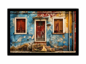 Rustic European street facade details