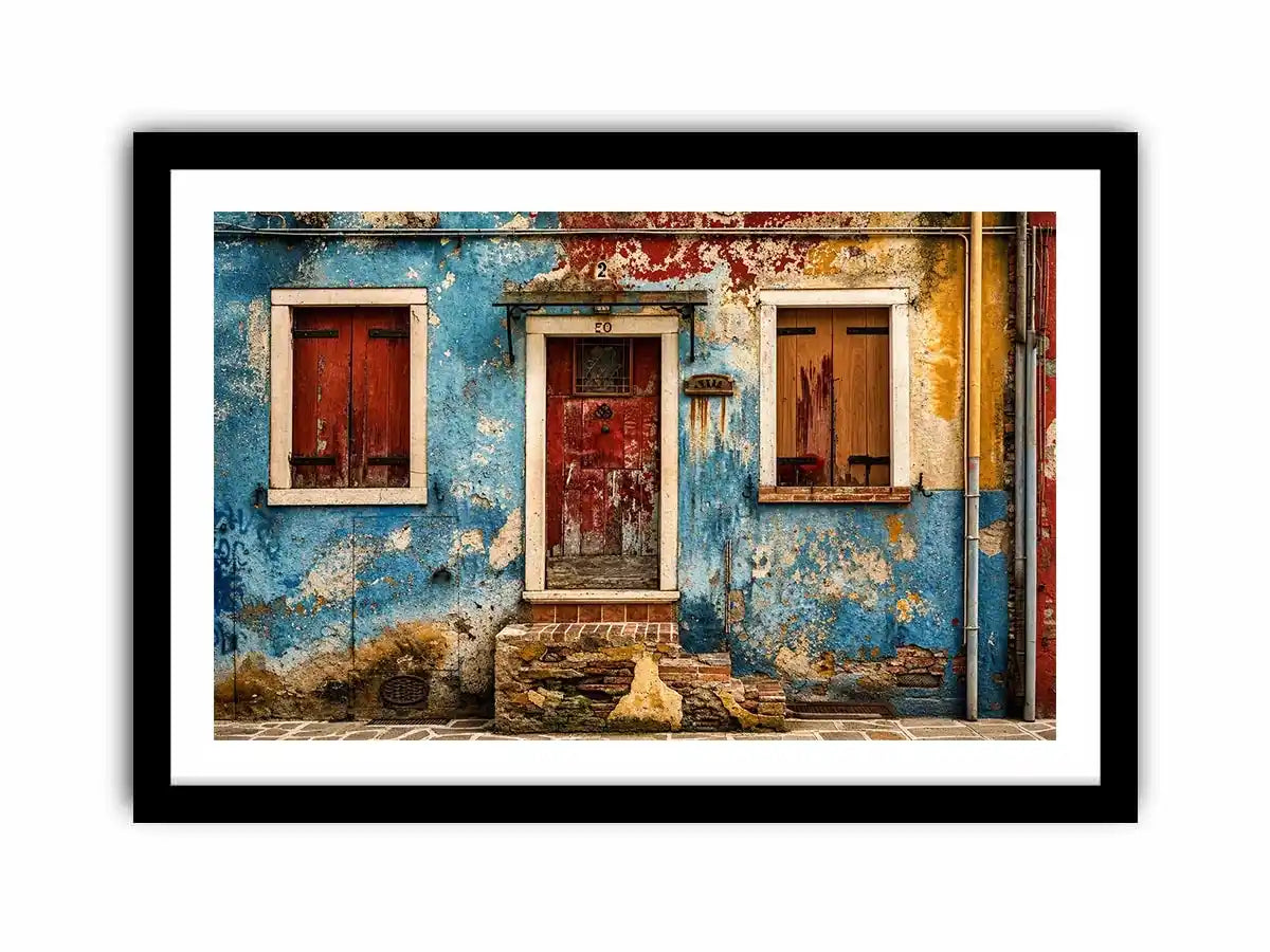 Rustic European street facade details