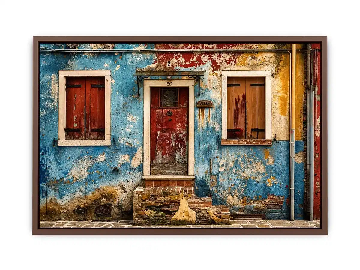 Rustic European street facade details