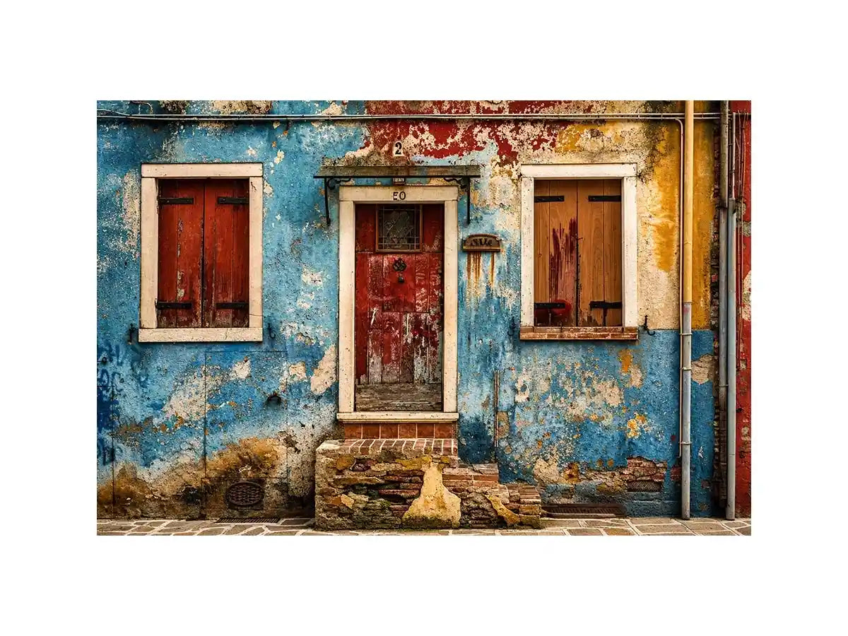 Rustic European street facade details