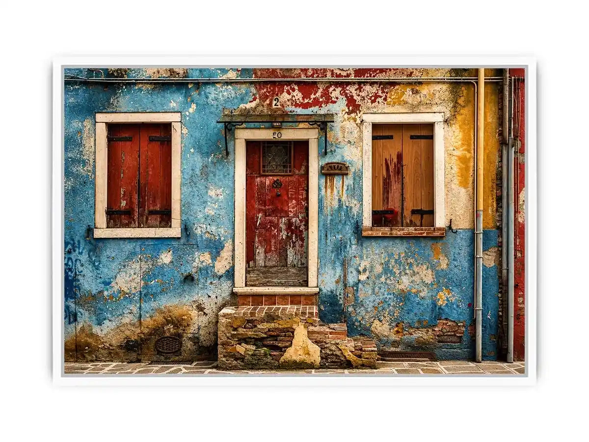 Rustic European street facade details