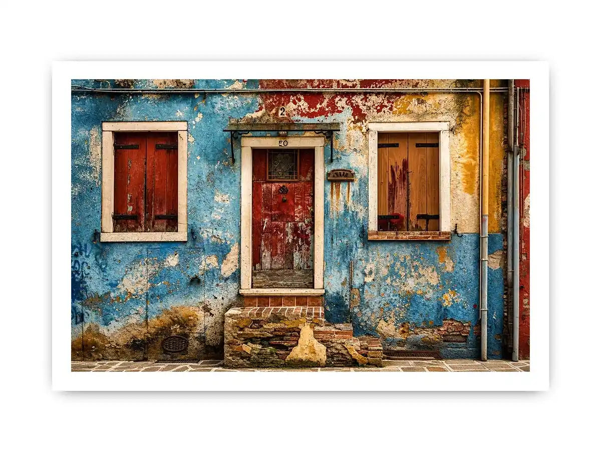 Rustic European street facade details