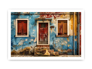 Rustic European street facade details