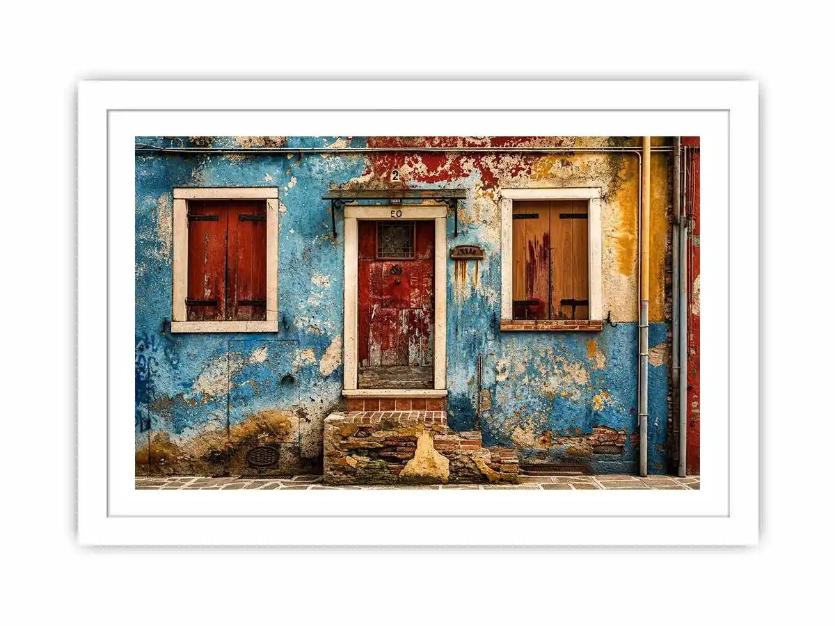 Rustic European street facade details
