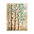 Serene birch forest with teal leaves