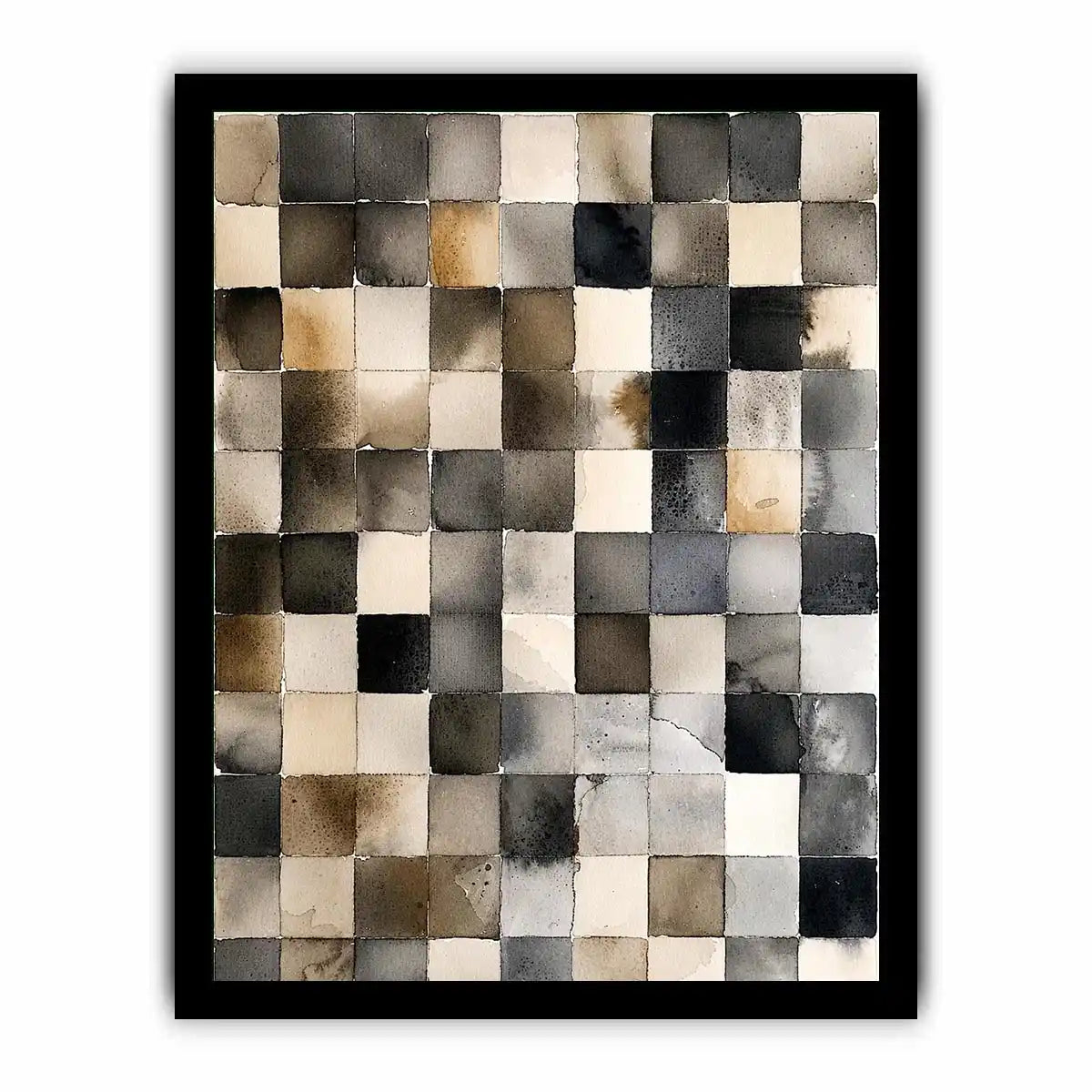 Neutral grid in watercolor abstraction