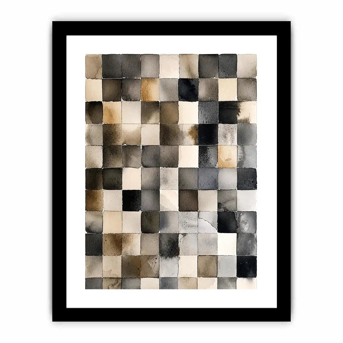 Neutral grid in watercolor abstraction