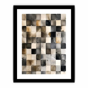 Neutral grid in watercolor abstraction