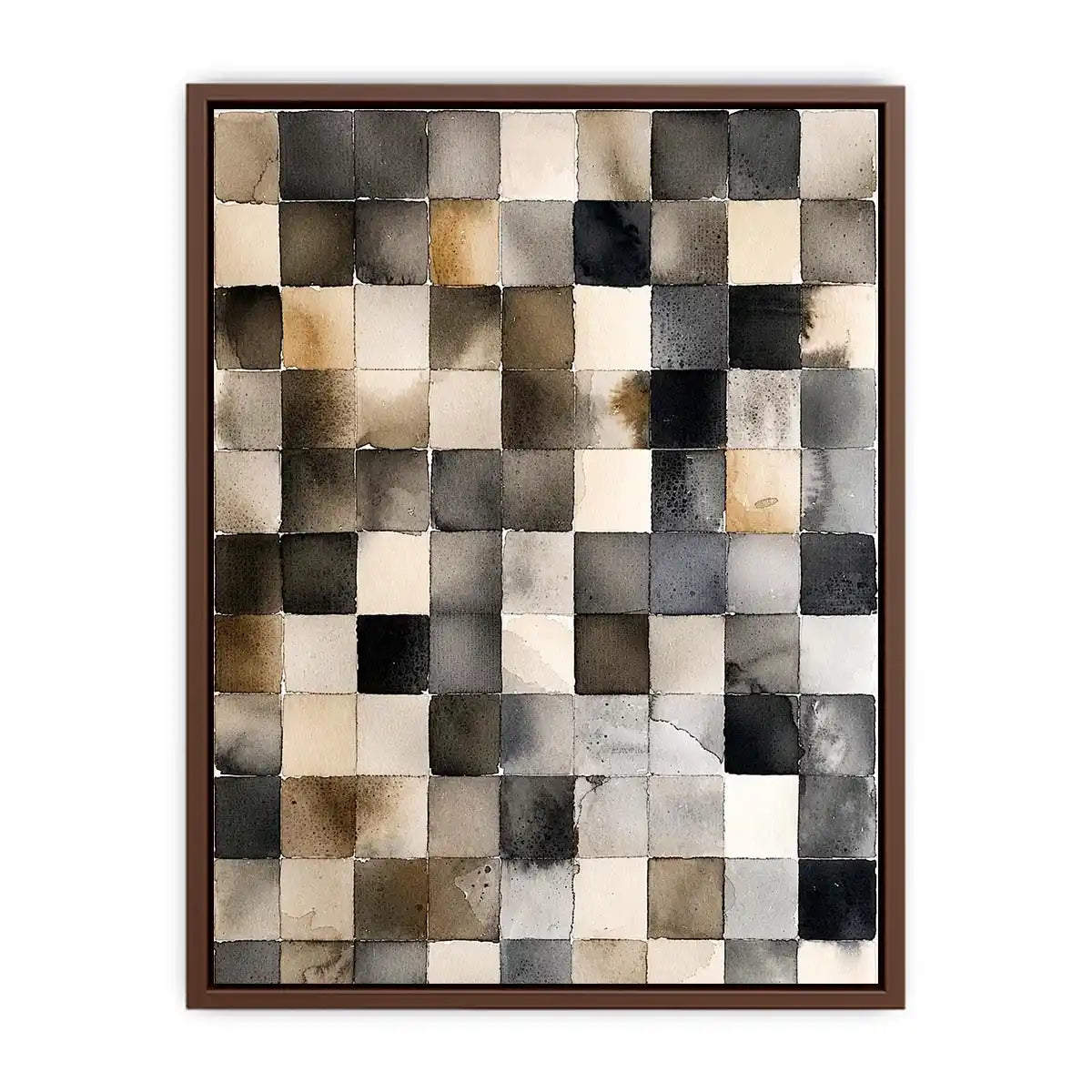 Neutral grid in watercolor abstraction