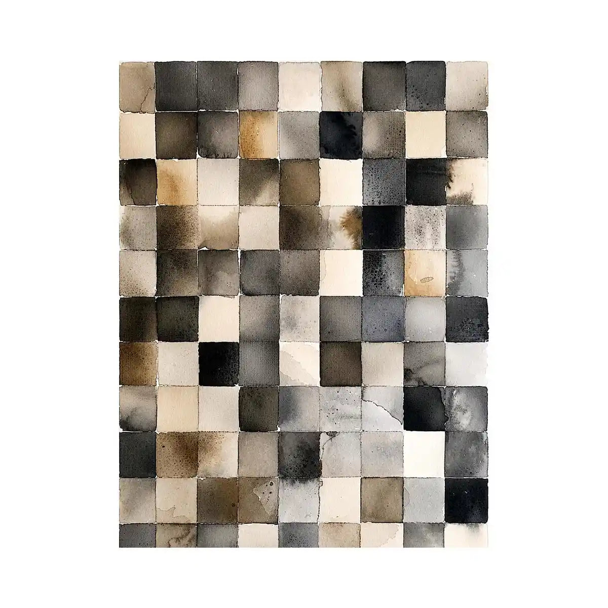Neutral grid in watercolor abstraction
