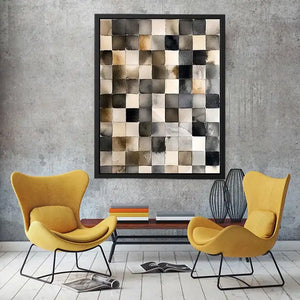 Neutral grid in watercolor abstraction