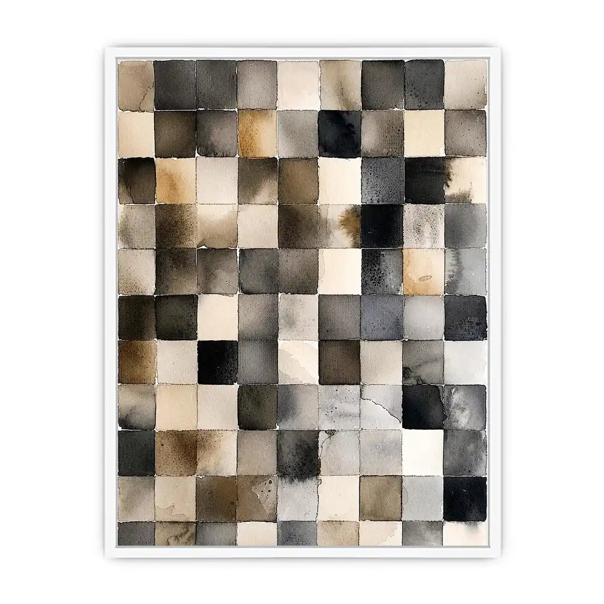 Neutral grid in watercolor abstraction