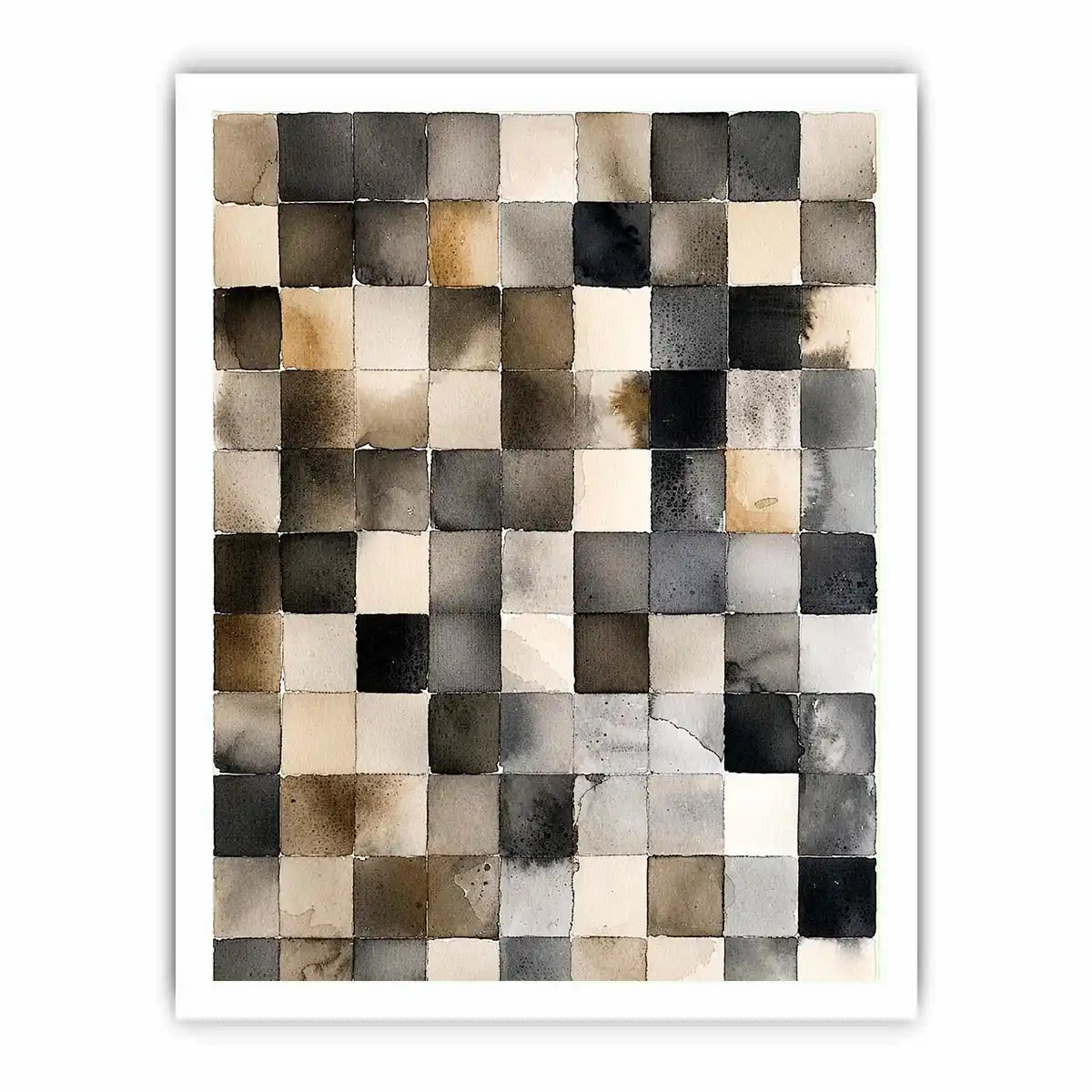 Neutral grid in watercolor abstraction