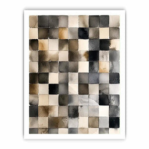 Neutral grid in watercolor abstraction