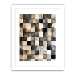 Neutral grid in watercolor abstraction