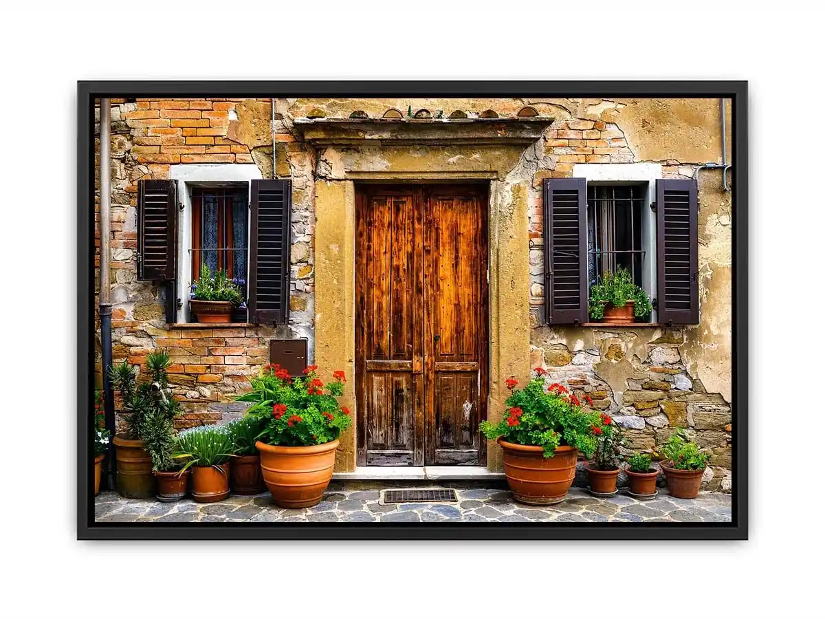 Charming Mediterranean doorstep with plants