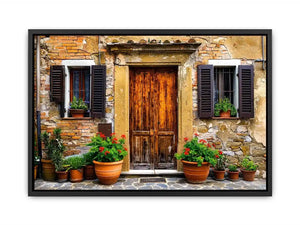 Charming Mediterranean doorstep with plants