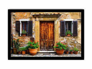 Charming Mediterranean doorstep with plants