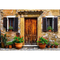 Charming Mediterranean doorstep with plants