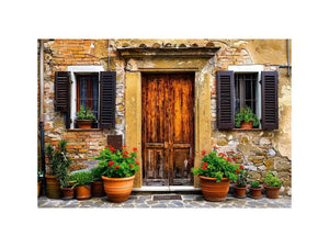 Charming Mediterranean doorstep with plants