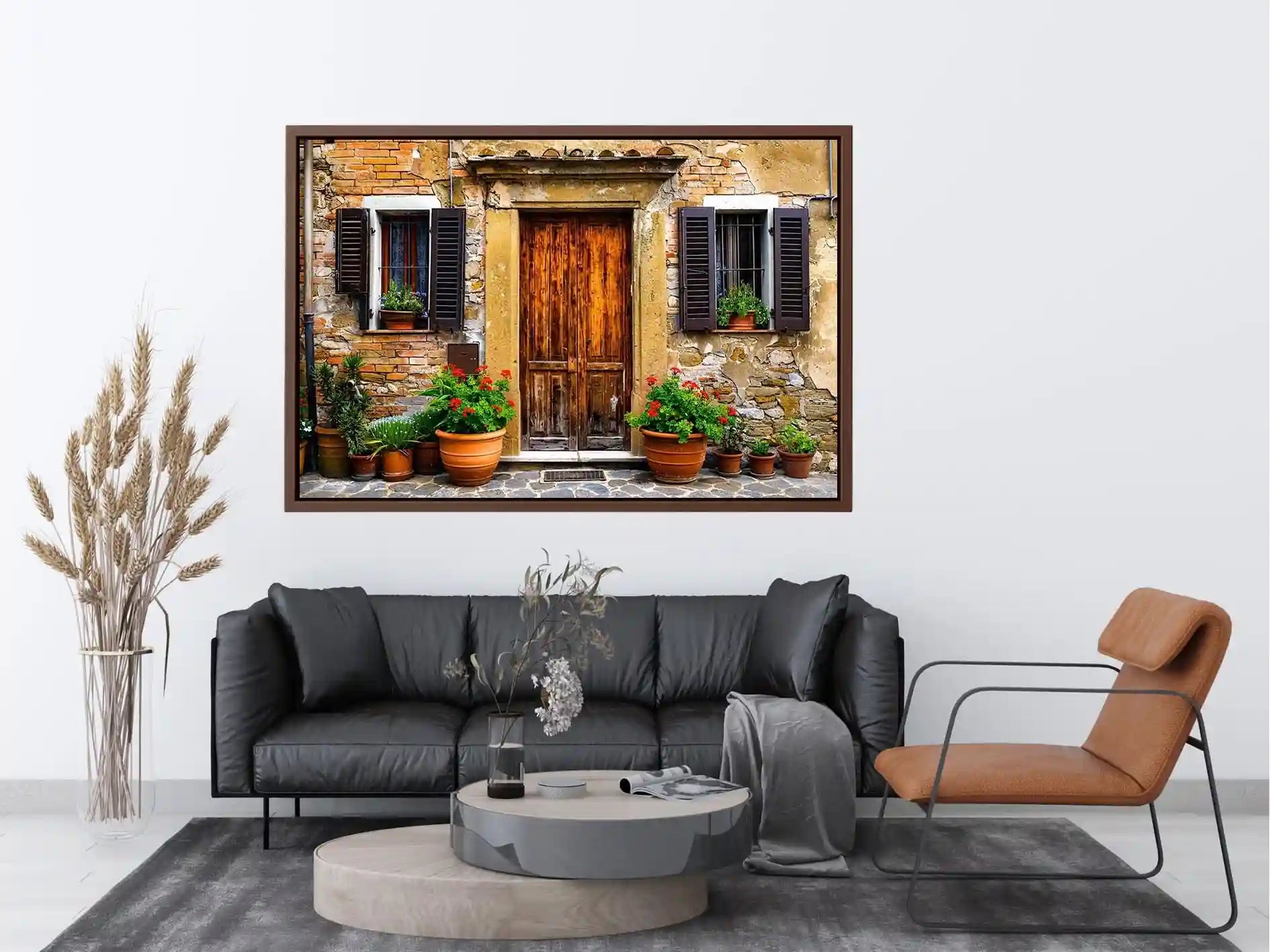 Charming Mediterranean doorstep with plants