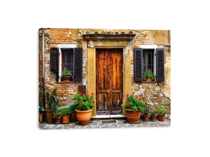 Charming Mediterranean doorstep with plants