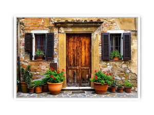 Charming Mediterranean doorstep with plants