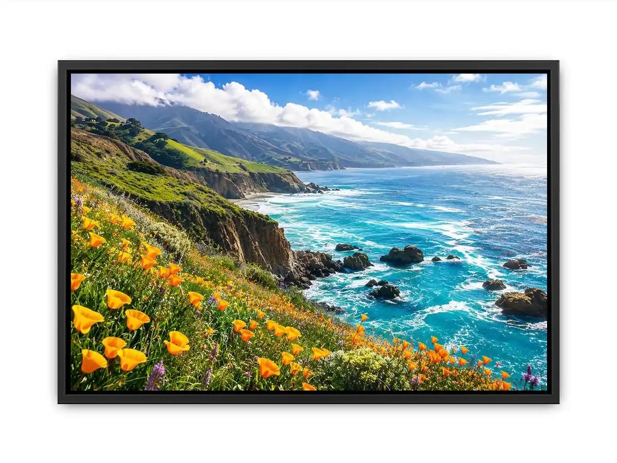 Coastal cliffs and wildflower meadow