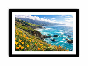 Coastal cliffs and wildflower meadow