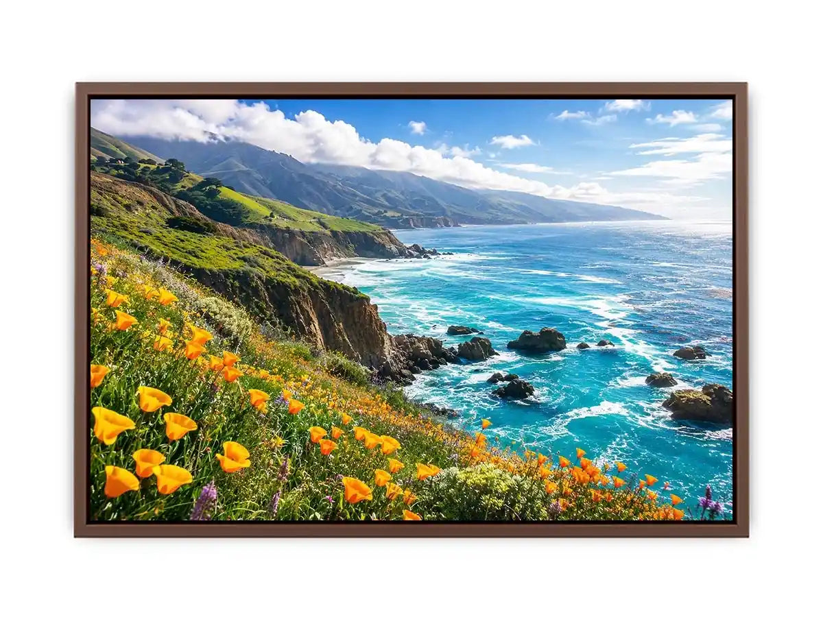 Coastal cliffs and wildflower meadow