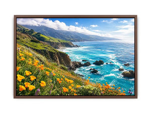 Coastal cliffs and wildflower meadow