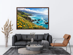 Coastal cliffs and wildflower meadow