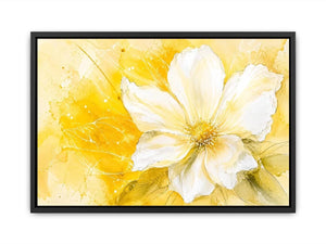 Golden bloom in watercolor strokes