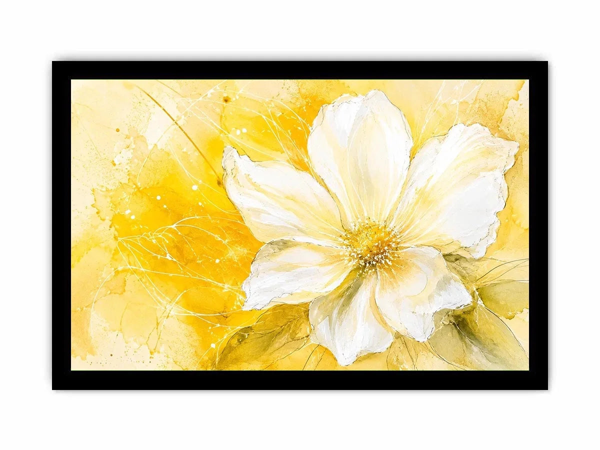 Golden bloom in watercolor strokes