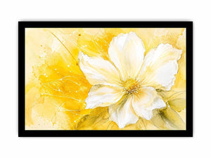 Golden bloom in watercolor strokes
