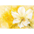 Golden bloom in watercolor strokes