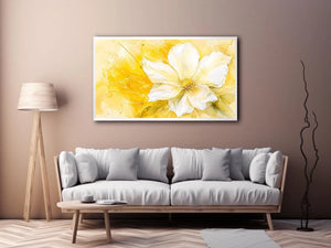 Golden bloom in watercolor strokes
