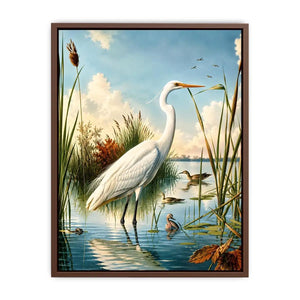 Serene heron in a sunlit wetland