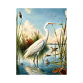 Serene heron in a sunlit wetland