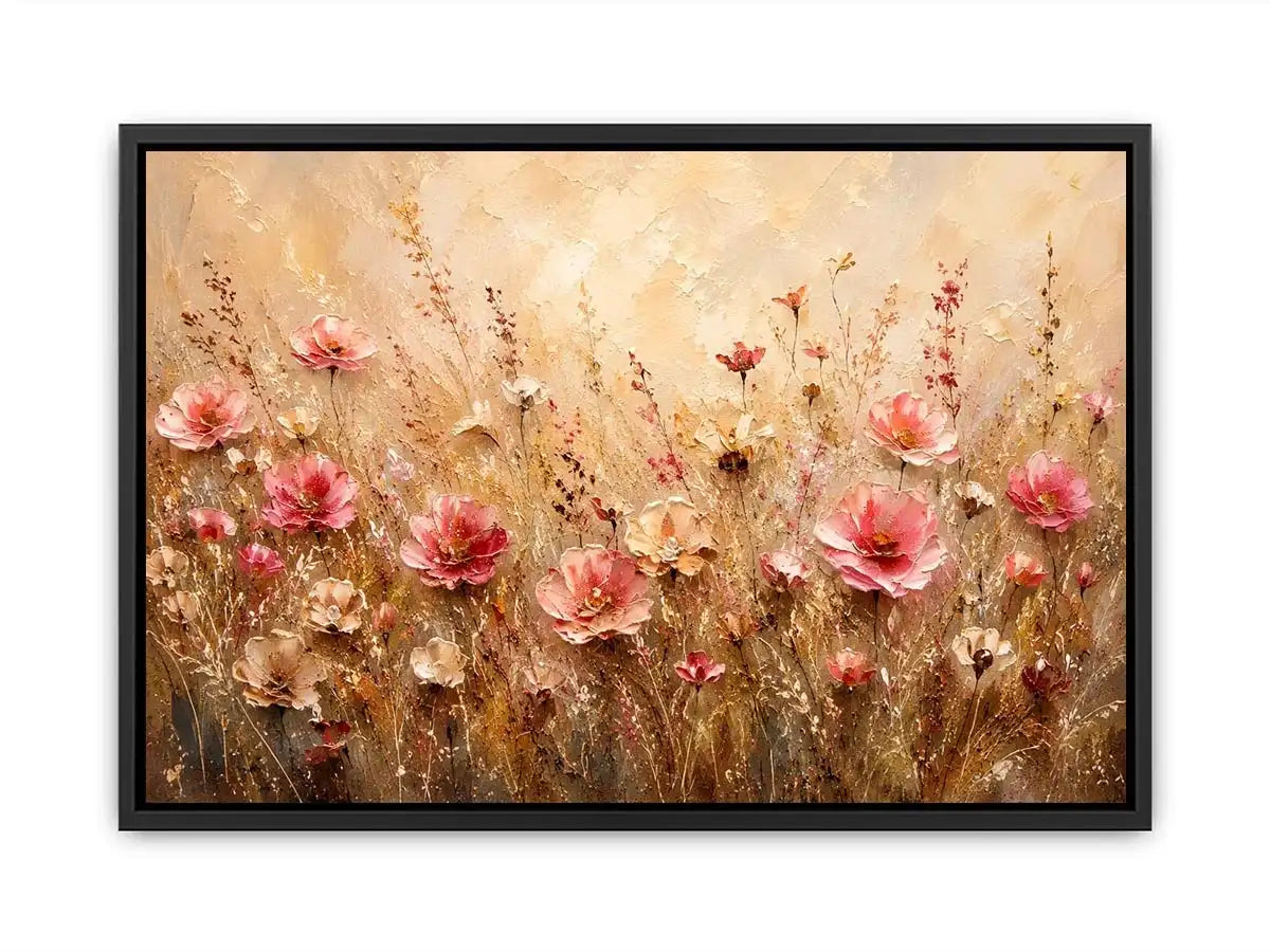 Dreamy wildflower meadow in soft pastels