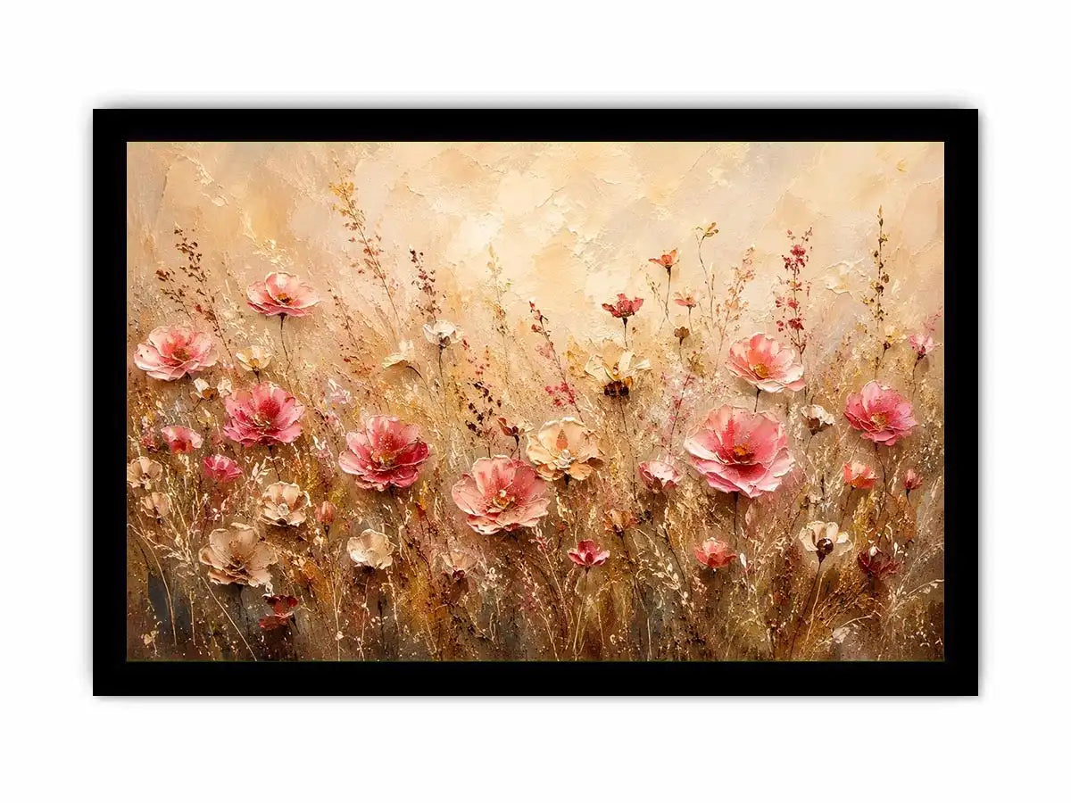 Dreamy wildflower meadow in soft pastels