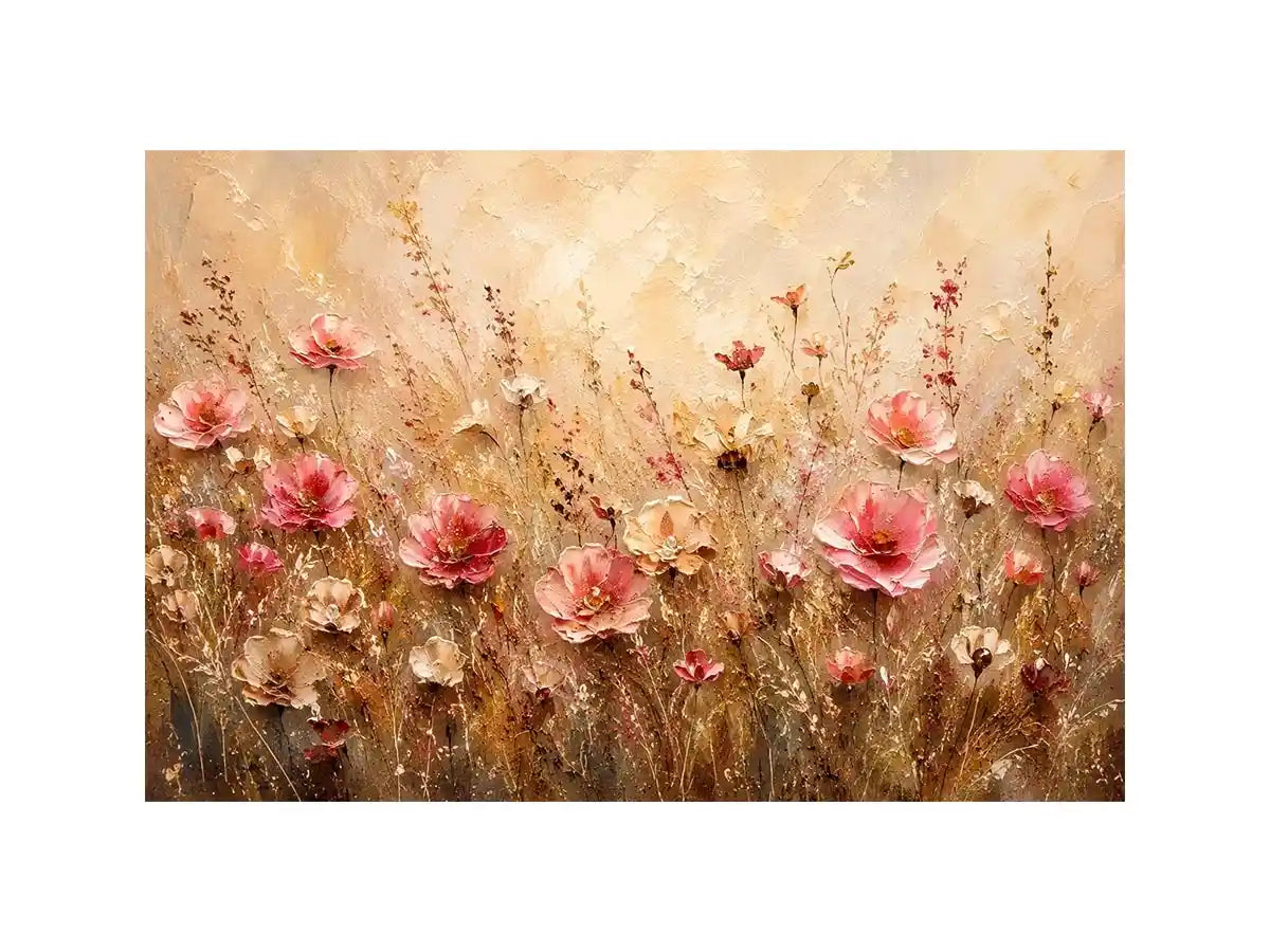 Dreamy wildflower meadow in soft pastels