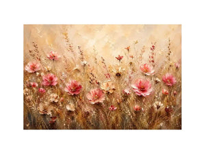 Dreamy wildflower meadow in soft pastels
