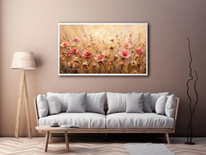 Dreamy wildflower meadow in soft pastels