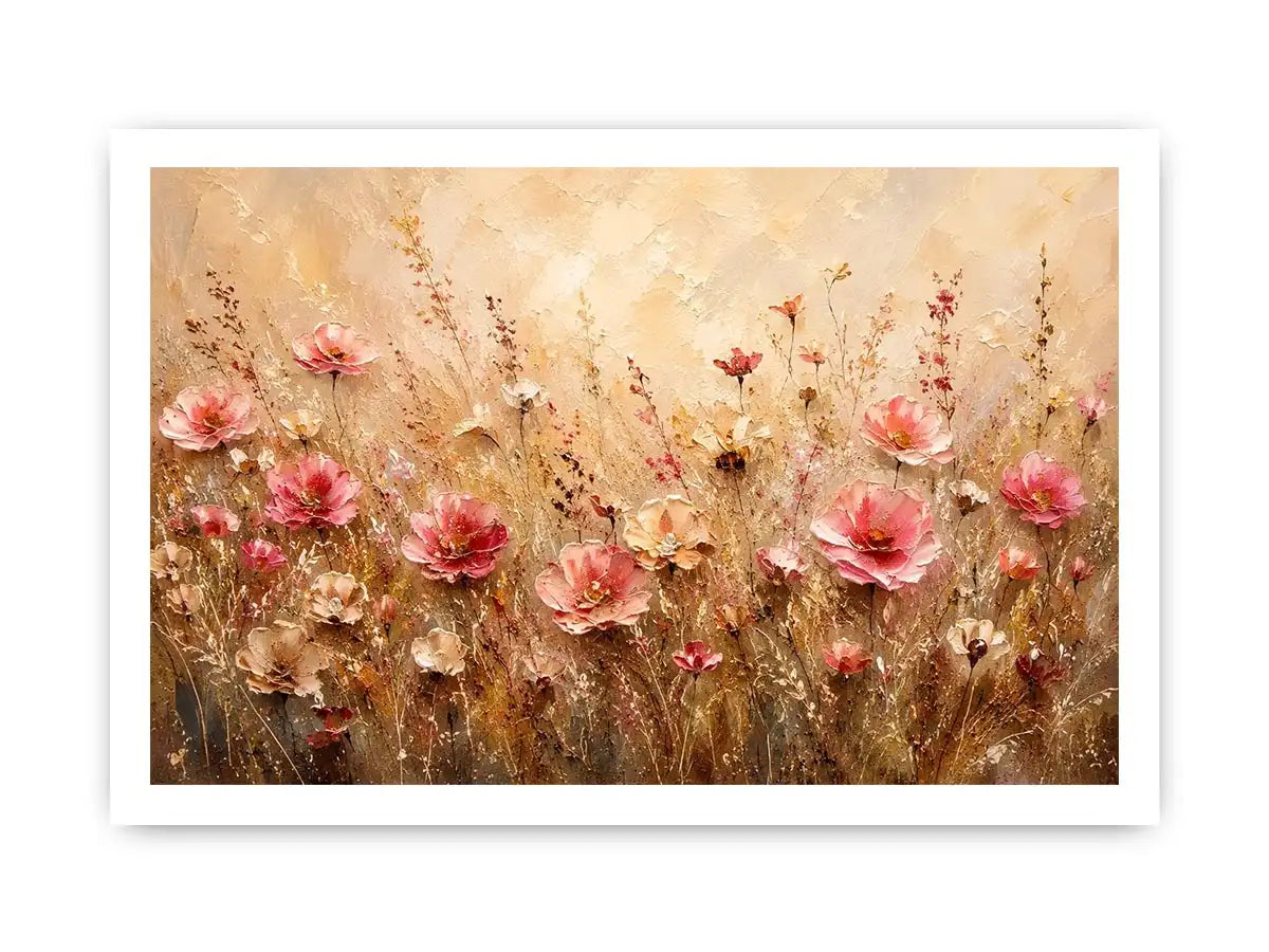 Dreamy wildflower meadow in soft pastels