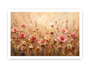 Dreamy wildflower meadow in soft pastels