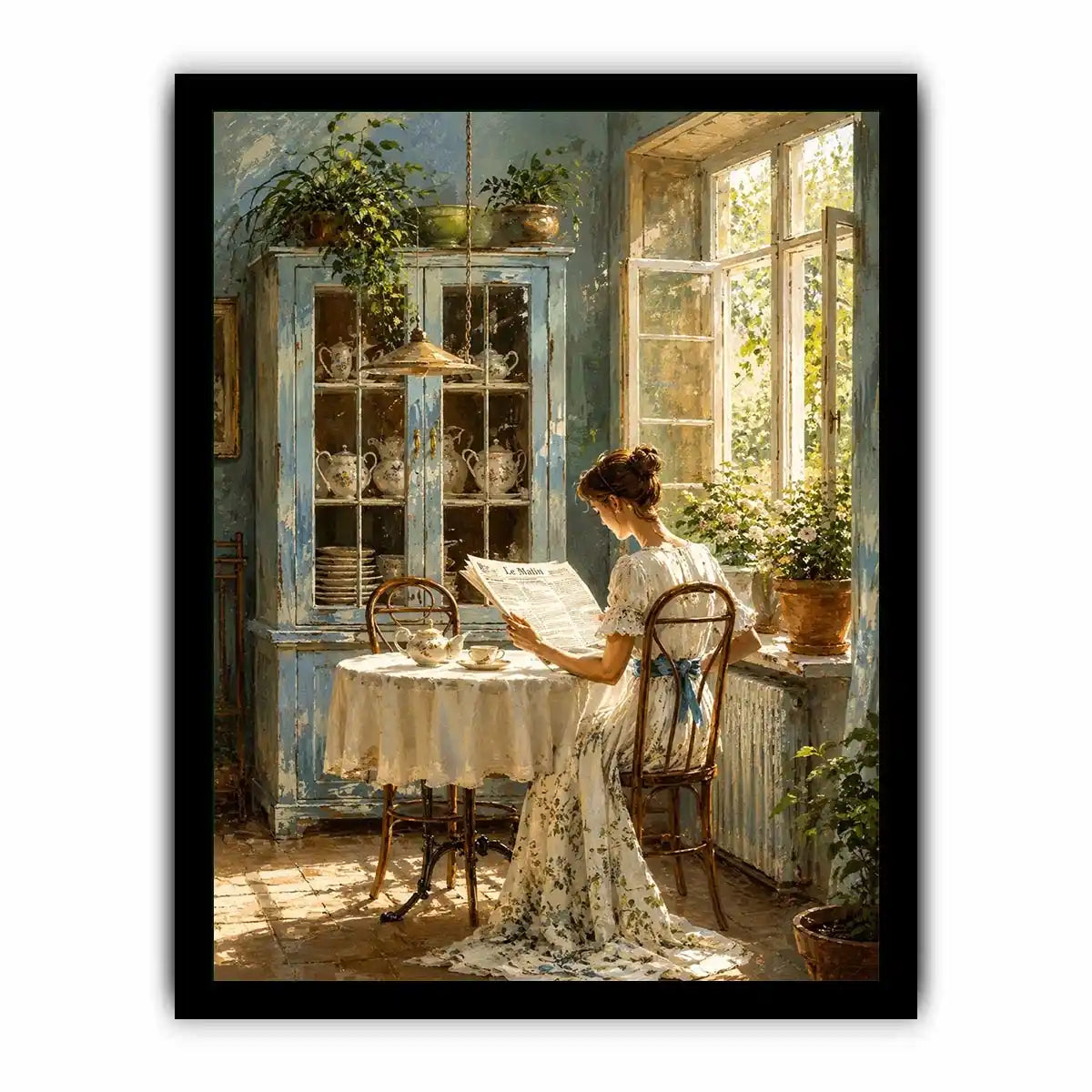 Cozy sunlit morning in vintage nook