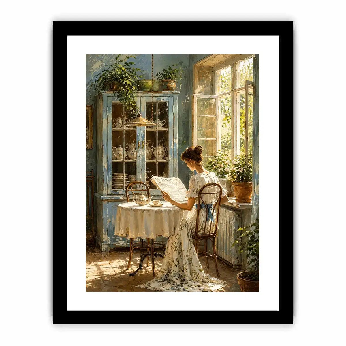Cozy sunlit morning in vintage nook