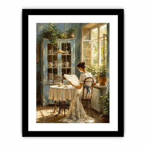 Cozy sunlit morning in vintage nook