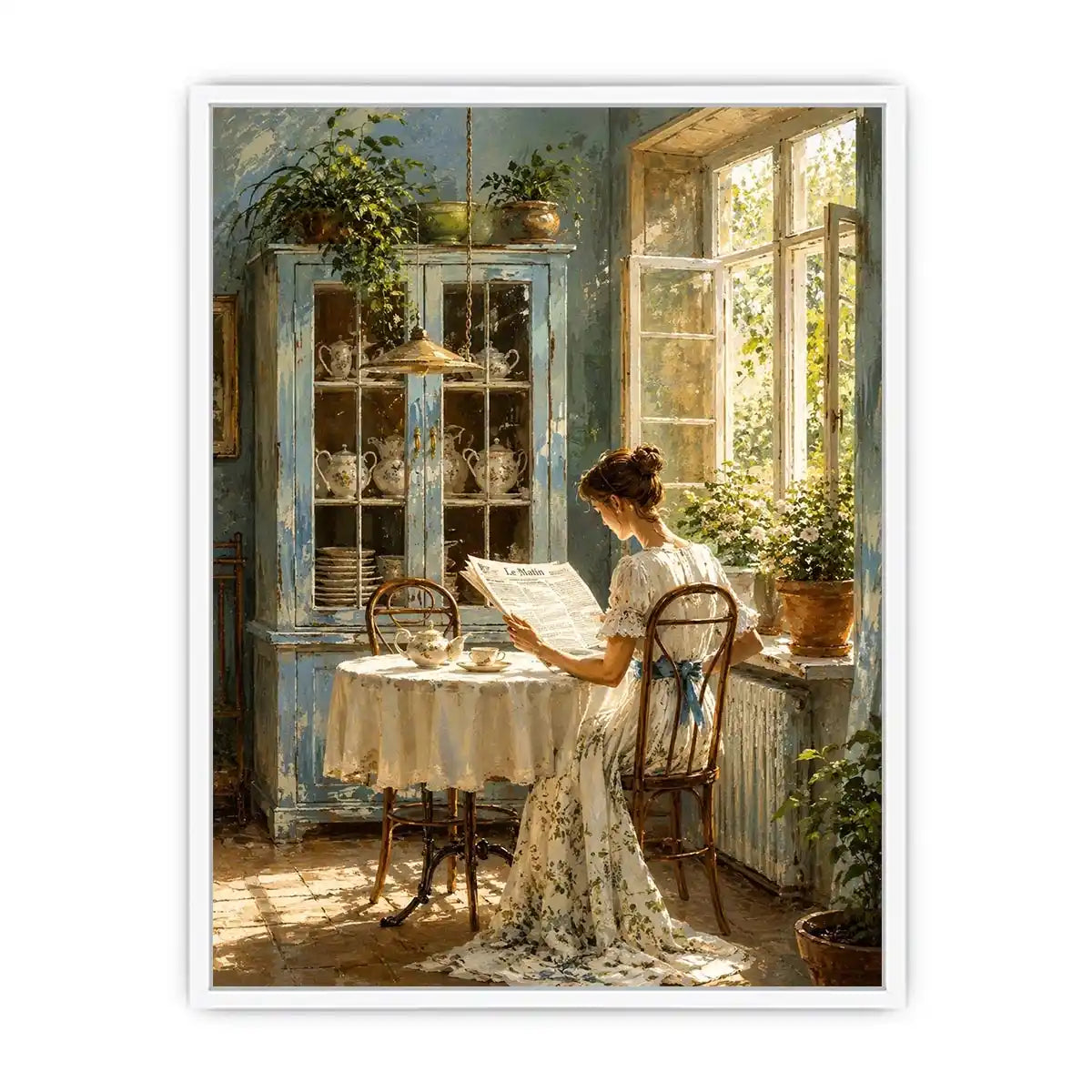 Cozy sunlit morning in vintage nook